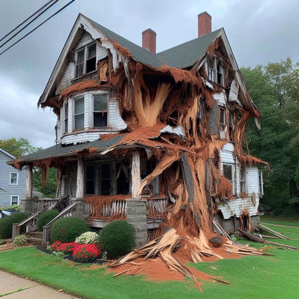 Signs Your Middleton Home Needs a Tree Inspection Blog Article - Tree with visible damage, including broken branches and signs of disease near an Middleton home